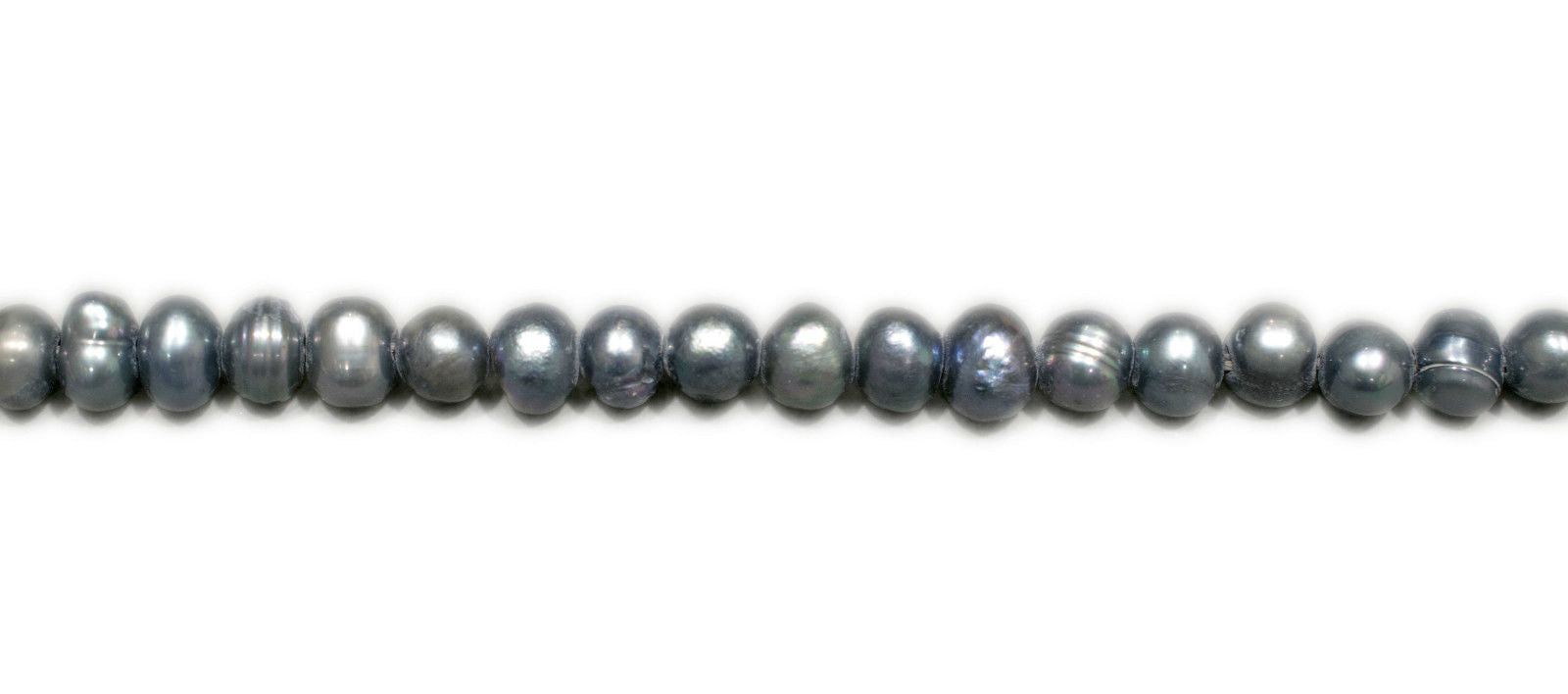 Perlenstrang Anthrazit rund mit hohem Lüster in 4 mm